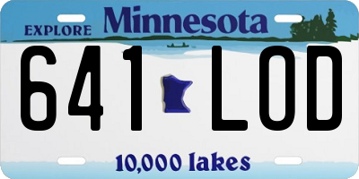 MN license plate 641LOD