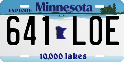 MN license plate 641LOE