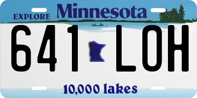 MN license plate 641LOH