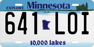 MN license plate 641LOI