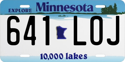 MN license plate 641LOJ