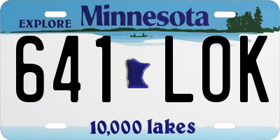 MN license plate 641LOK