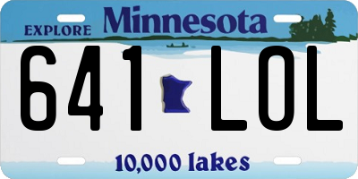 MN license plate 641LOL