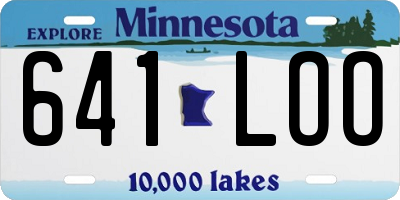 MN license plate 641LOO