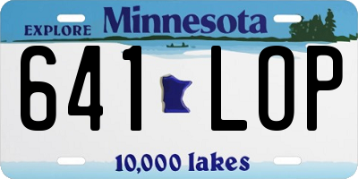 MN license plate 641LOP