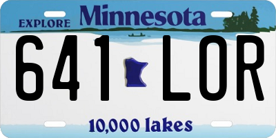 MN license plate 641LOR