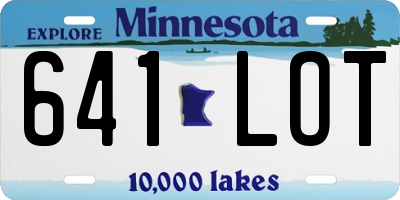 MN license plate 641LOT