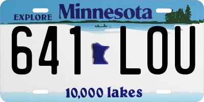MN license plate 641LOU