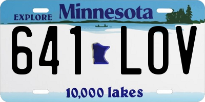 MN license plate 641LOV