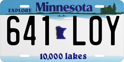 MN license plate 641LOY
