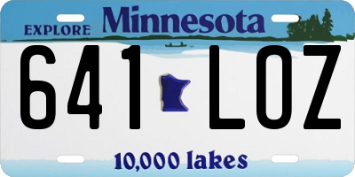 MN license plate 641LOZ