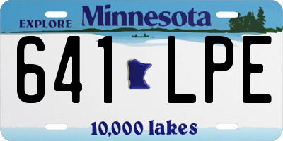 MN license plate 641LPE