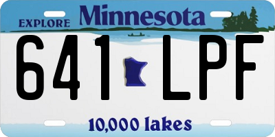 MN license plate 641LPF