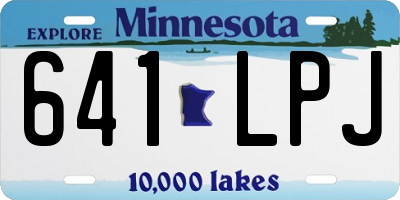 MN license plate 641LPJ