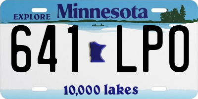 MN license plate 641LPO
