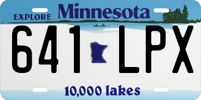 MN license plate 641LPX