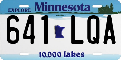 MN license plate 641LQA
