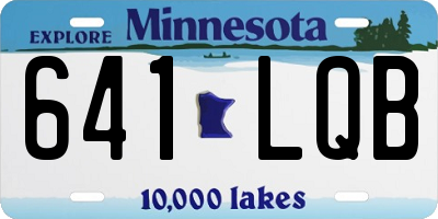 MN license plate 641LQB