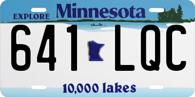 MN license plate 641LQC