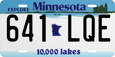 MN license plate 641LQE