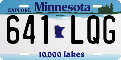 MN license plate 641LQG