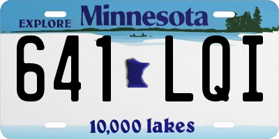 MN license plate 641LQI