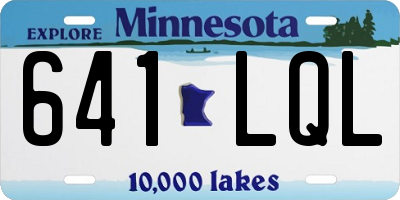 MN license plate 641LQL