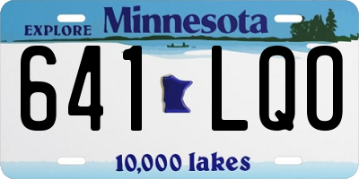 MN license plate 641LQO