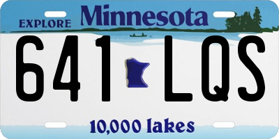 MN license plate 641LQS