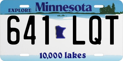 MN license plate 641LQT
