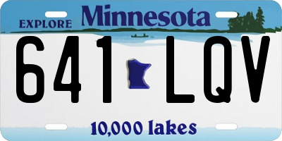 MN license plate 641LQV