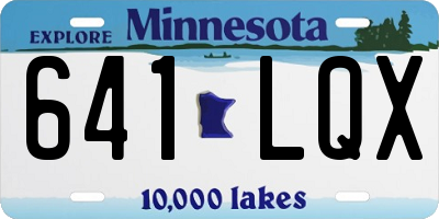 MN license plate 641LQX