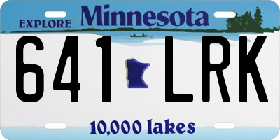 MN license plate 641LRK