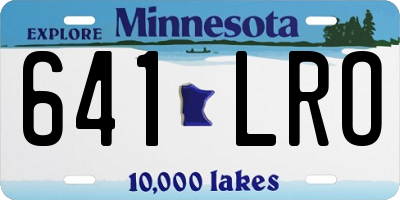 MN license plate 641LRO