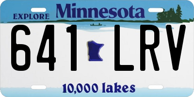MN license plate 641LRV