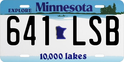 MN license plate 641LSB