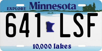 MN license plate 641LSF