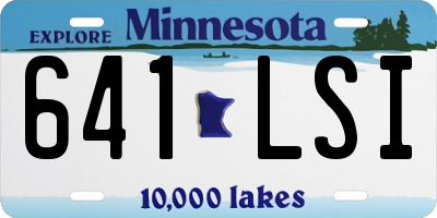 MN license plate 641LSI