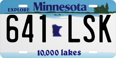 MN license plate 641LSK