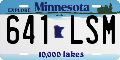 MN license plate 641LSM