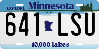 MN license plate 641LSU