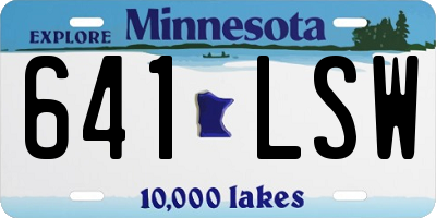 MN license plate 641LSW
