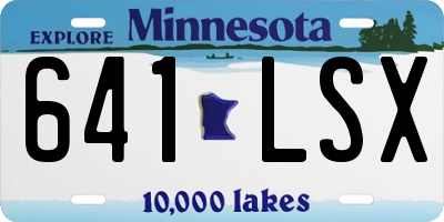 MN license plate 641LSX