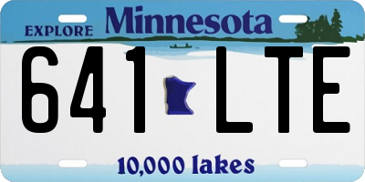 MN license plate 641LTE