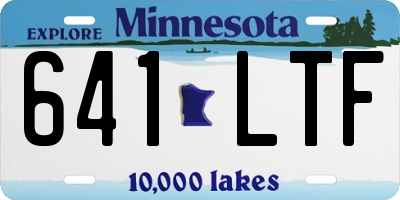 MN license plate 641LTF