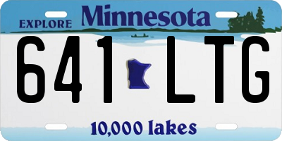 MN license plate 641LTG