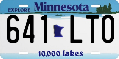 MN license plate 641LTO
