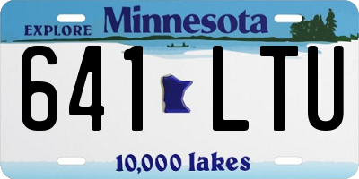 MN license plate 641LTU