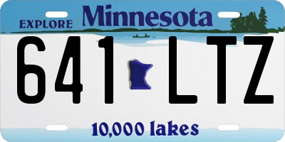 MN license plate 641LTZ