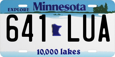 MN license plate 641LUA